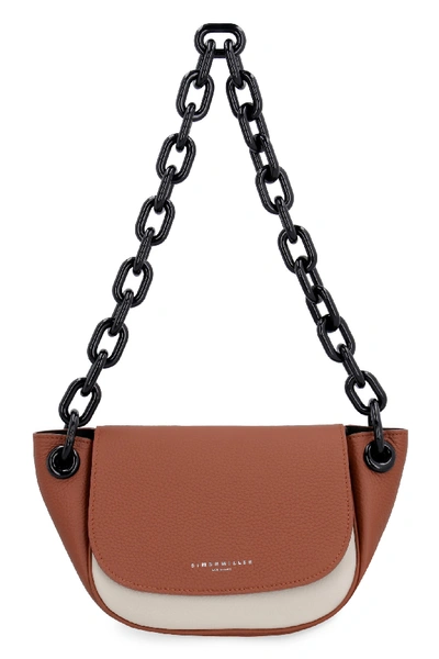 Simon Miller Bend Leather Bag In Saddle Brown