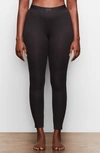 Skims Thermal Ribbed Cotton-blend Leggings In Soot