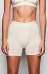 Skims Off-white Cotton 2.0 Rib Boxer Boy Shorts In Bone