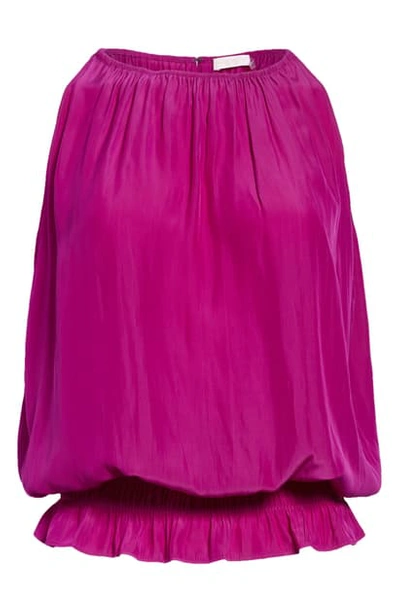 Ramy Brook Lauren Smock Waist Sleeveless Top In Boysenberry