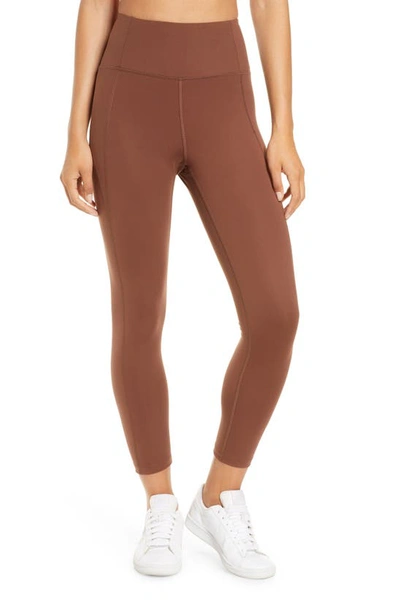 Girlfriend Collective High Waist 7/8 Compression Leggings In Brown