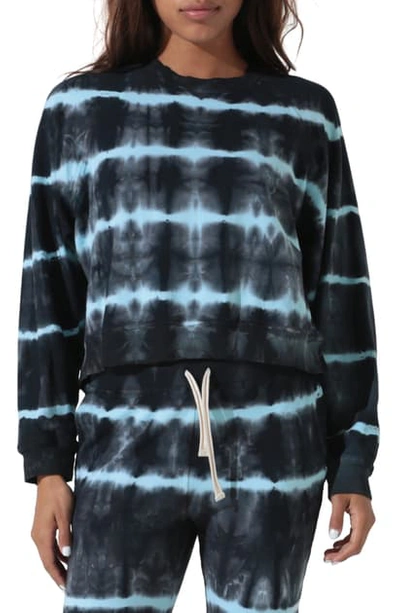 Electric & Rose Ronan Tie Dye Sweatshirt In Shockwave Wash Onyx/ Seabreeze