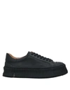 Jil Sander Black Vulcanized Sneakers In Black