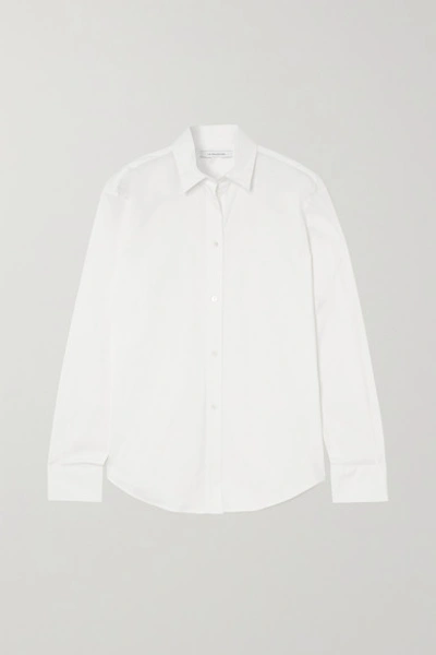 La Collection Emilia Cotton-blend Poplin Shirt In White