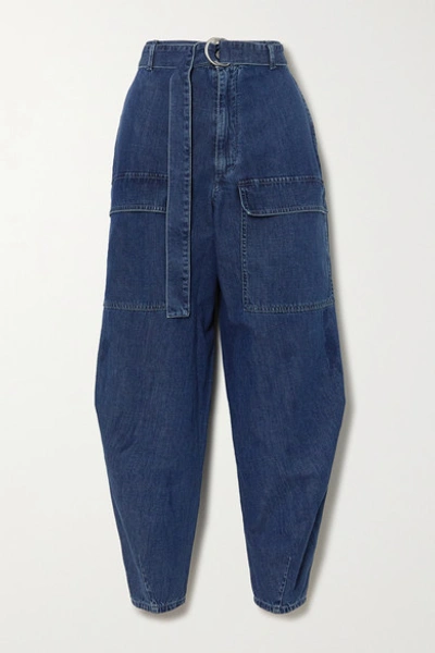 Stella Mccartney + Net Sustain Belted High-rise Tapered Jeans In Blue
