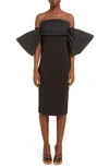 GIVENCHY OFF THE SHOULDER BOW SLEEVE COCKTAIL DRESS,BW20Z04Z78