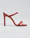 Stuart Weitzman Aleena Patent Slide High-heel Sandals In Chile