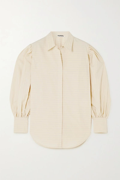 Avavav Striped Cotton-poplin Shirt In Neutral