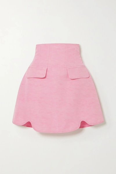 Ellery Pure Reason Linen-blend Mini Skirt In Pink