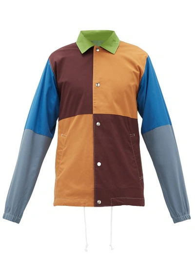 Comme Des Garçons Shirt Colour Blocked Press Stud Shirt Jacket In Multicolor