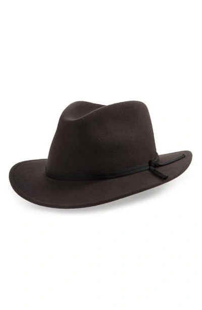 Brixton Coleman Wool Fedora In Washed Black