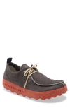 Shop Fly London Chat Moc Toe Derby In Black/ Red