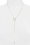 POPPY FINCH PEARL LARIAT NECKLACE,14KP-N1903