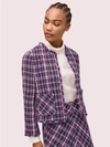 KATE SPADE PLAID TWEED JACKET,14