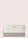 Kate Spade Spencer Zip-around Continental Wallet In Parchment Multi