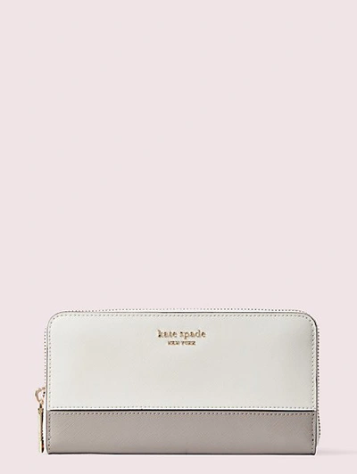 Kate Spade Spencer Zip-around Continental Wallet In Parchment Multi