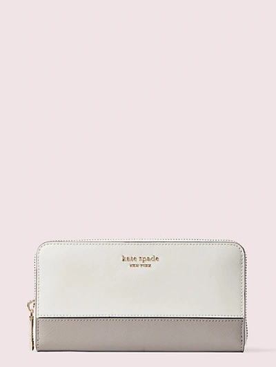 Kate Spade Spencer Zip-around Continental Wallet In Parchment