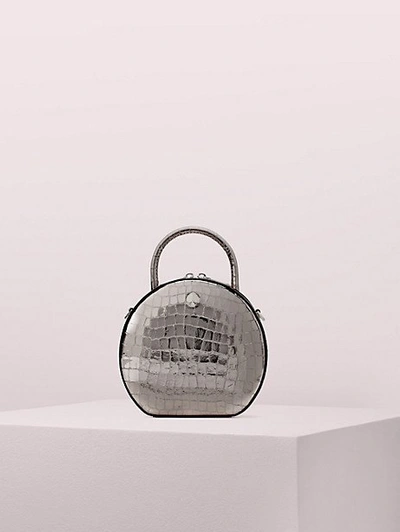 Kate Spade Andi Metallic Croc embossed Canteen Bag In Gunmetal ModeSens