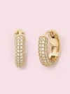 Kate Spade Brilliant Statements Pavé Mini Huggie Hoop Earrings In Clear/gold