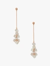 Kate Spade Precious Pansy Linear Earrings In Cream Multi/rose Gold