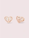 KATE SPADE ROCK SOLID STONE SMALL HEART STUDS,ONE SIZE