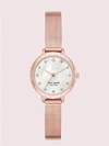 KATE SPADE MORNINGSIDE MINI ROSE GOLD-TONE STAINLESS STEEL MESH WATCH,ONE SIZE