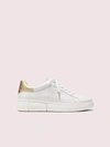 Kate Spade Lift Tweed Low-top Sneakers In Optic White/pale Gold