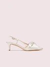 Kate Spade Marseille Bow Satin Slingback Pumps In Ivory