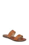 Sam Edelman Gala Leather Flat Slide Sandals In Saddle Leather