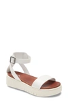 Mia Lunna Platform Ankle Strap Sandal In White Bona/silver