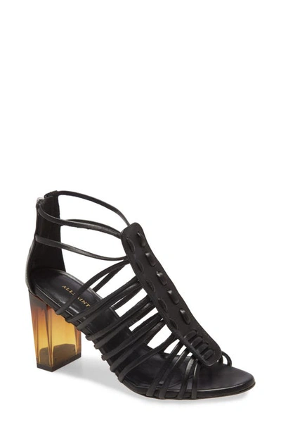 Allsaints Pia Gladiator Heeled Leather Sandals In Black