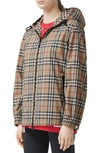 BURBERRY EVERTON CHECK HOODED RAIN JACKET,8025678