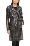 KARL LAGERFELD WATER RESISTANT TRANSPARENT TRENCH RAINCOAT,LWNMP975