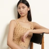 SANDRO KNITTED CROP TOP WITH BEAD JEWELS