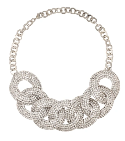 Alessandra Rich Crystal-embellished Chain-link Choker In Silver