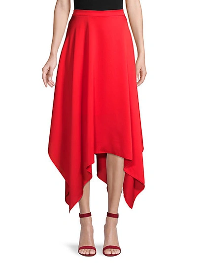 Bcbgmaxazria Long Handkerchief Maxi Skirt In Red