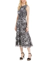 TAYLOR FLORAL-PRINT LACE TIERED DRESS