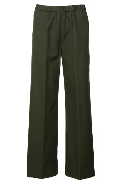 Aspesi Flared Leg Long Trousers In Verde