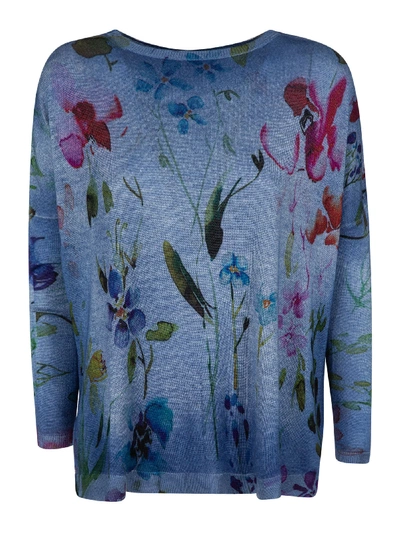 Avant Toi Printed Jumper In Blue