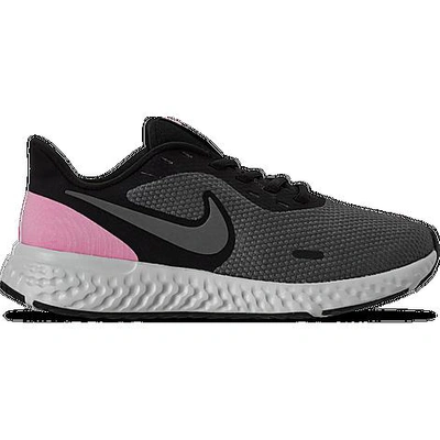 Nike Women's Revolution 5 Wide Width Running Sneakers From Finish Line In Black/psychic Pink-dark G