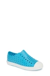 Native Shoes Kids' Jefferson Water Friendly Slip-on Vegan Sneaker In Ultra Blue/ Shell White