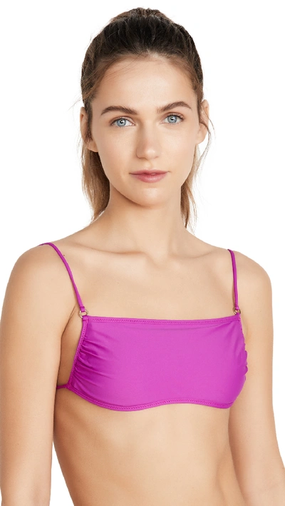 Stella Mccartney Fine Straps Bandeau Bikini Top In Fuchsia