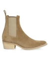 AMIRI Crepe Suede Point-Toe Chelsea Boots