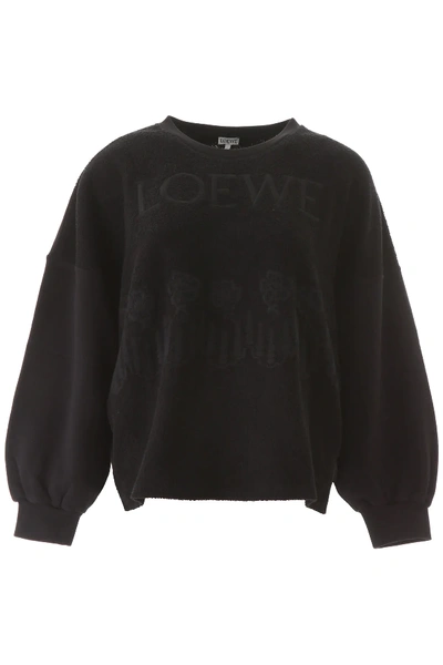 Loewe Embroidered Sweatshirt In Black