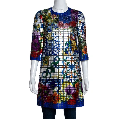 Pre-owned Dolce & Gabbana Multicolor Mosaic Majolica Print Dress S