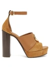 CHLOÉ SUEDE PLATFORM SANDALS,1A7130F5-00AB-C886-C350-1D524787BB89