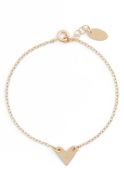 Nashelle Initial Heart Bracelet In Gold