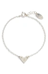 Nashelle Initial Heart Bracelet In Silver