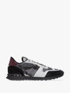 Valentino Men's Camo Mesh Rockrunner Sneakers In Grey
