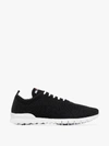 KITON BLACK FULLY KNIT LEATHER SNEAKERS,USSFITSN0060914599913